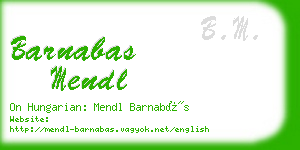 barnabas mendl business card